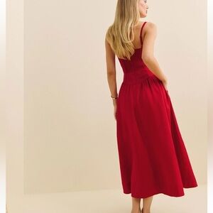 Reformation Katarin Linen Dress Lipstick💄